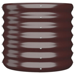 Berkfield Garden Planter Powder-Coated Steel 40X40X36 Cm Brown - thumbnail 3