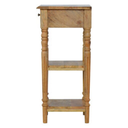 Artisan Furniture Solid Wood Turned Leg Telephone Table, 1-Drawer, 2 Open-Slots, Light Brown - thumbnail 9