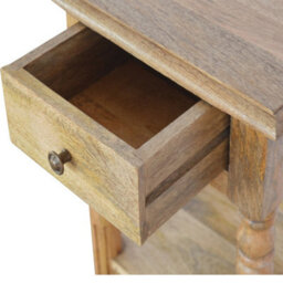Artisan Furniture Solid Wood Turned Leg Telephone Table, 1-Drawer, 2 Open-Slots, Light Brown - thumbnail 7