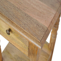 Artisan Furniture Solid Wood Turned Leg Telephone Table, 1-Drawer, 2 Open-Slots, Light Brown - thumbnail 6