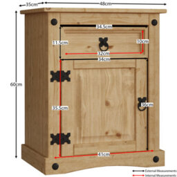 Lassic Vida Designs Corona Trio Bedroom Furniture Set - Bedside Table, Drawer Chest, Wardrobe - thumbnail 3