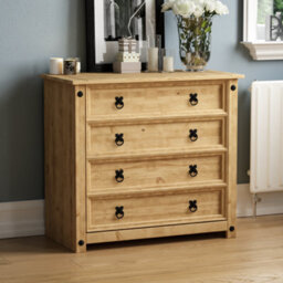 Lassic Vida Designs Corona Trio Bedroom Furniture Set - Bedside Table, Drawer Chest, Wardrobe - thumbnail 4