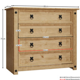 Lassic Vida Designs Corona Trio Bedroom Furniture Set - Bedside Table, Drawer Chest, Wardrobe - thumbnail 5