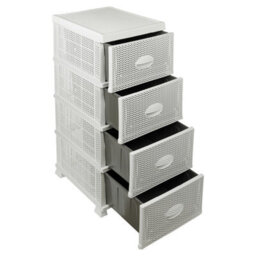 Urbn-Living Urbnliving 87.5Cm Height 4 Tier Shelf Plastic Storage Drawers Home Office Organiser Large Tower Rack Unit, White - thumbnail 5