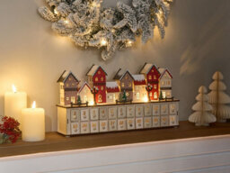 Beliani Christmas Decoration Led Visterflo 24 Cm Advent Calendar Light Brown - thumbnail 2