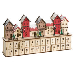 Beliani Christmas Decoration Led Visterflo 24 Cm Advent Calendar Light Brown - thumbnail 5