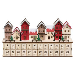 Beliani Christmas Decoration Led Visterflo 24 Cm Advent Calendar Light Brown - thumbnail 6