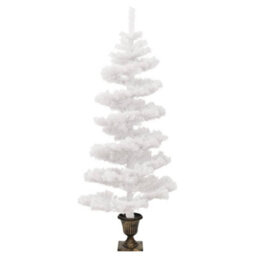 Berkfield Swirl Christmas Tree With Pot And Leds White 120 Cm Pvc - thumbnail 4