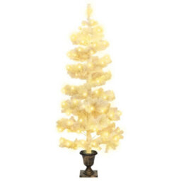 Berkfield Swirl Christmas Tree With Pot And Leds White 120 Cm Pvc - thumbnail 2
