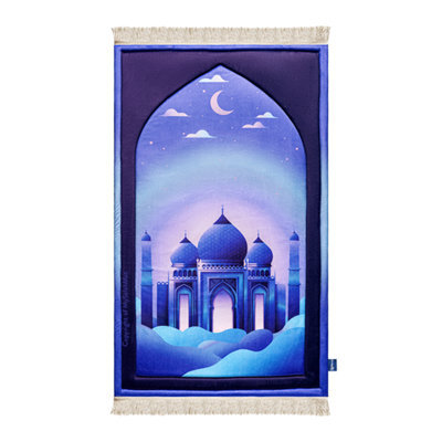 My Salah Mat Prayer Rug - Thick Large Padded Sajadah For Toddlers And Kids By Urban Rugs Uk Soft Islamic Mat - Blue - image 1