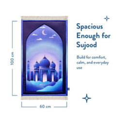 My Salah Mat Prayer Rug - Thick Large Padded Sajadah For Toddlers And Kids By Urban Rugs Uk Soft Islamic Mat - Blue - thumbnail 9