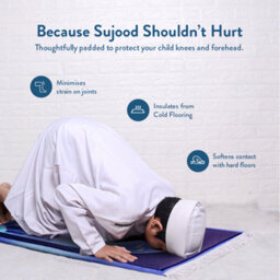 My Salah Mat Prayer Rug - Thick Large Padded Sajadah For Toddlers And Kids By Urban Rugs Uk Soft Islamic Mat - Blue - thumbnail 8
