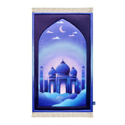 My Salah Mat Prayer Rug - Thick Large Padded Sajadah For Toddlers And Kids By Urban Rugs Uk Soft Islamic Mat - Blue