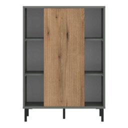 Wyld Haus Spentrup Sideboard - Green Olive Body With Natural Oak Sliding Door, 1 Door - thumbnail 3
