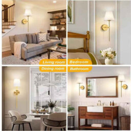 2-Pack Wireless Rechargeable Wall Lamps  Dimmable, Detachable Bulbs, 10 Colors, Gold - thumbnail 4