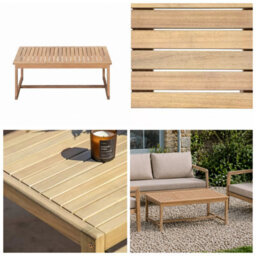 Impact Furniture Garden Sofa Set 4 Seater Lounge Sofa Chairs Table Acacia Wood Premium Outdoor Furniture With Beige Taupe Cushions - thumbnail 8