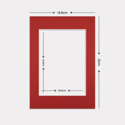Ak Frames A5 Crimson Picture Mounts To Fit A6 Aperture Size - Mount Board Only (No Frame Included) - thumbnail 3