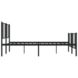 Berkfield Metal Bed Frame With Headboard And Footboard Black 180X200 Cm 6Ft Super King - thumbnail 7