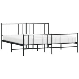 Berkfield Metal Bed Frame With Headboard And Footboard Black 180X200 Cm 6Ft Super King - thumbnail 3
