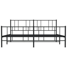 Berkfield Metal Bed Frame With Headboard And Footboard Black 180X200 Cm 6Ft Super King - thumbnail 6