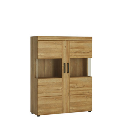 Furniture To Go Cortina Low Wide 2 Door Display Cabinet In Grandson Oak - image 1