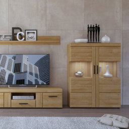 Furniture To Go Cortina Low Wide 2 Door Display Cabinet In Grandson Oak - thumbnail 5