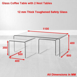 The Furniture Market Geo-Glass Coffee Table With 2 Nest Tables - thumbnail 9