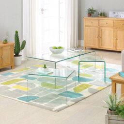 The Furniture Market Geo-Glass Coffee Table With 2 Nest Tables - thumbnail 3