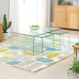 The Furniture Market Geo-Glass Coffee Table With 2 Nest Tables - thumbnail 4