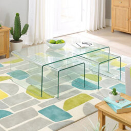 The Furniture Market Geo-Glass Coffee Table With 2 Nest Tables - thumbnail 2