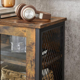 Songmics Storage Cabinet, Multipurpose Cupboard, Sideboard, Adjustable Shelf, Bathroom Cabinet, Steel Frame, For Room Kitchen - thumbnail 6