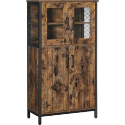 Songmics Storage Cabinet, Multipurpose Cupboard, Sideboard, Adjustable Shelf, Bathroom Cabinet, Steel Frame, For Room Kitchen - thumbnail 3