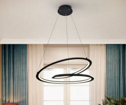 Luminosa Lighting Luminosa Looping Modern Designer Led Ring Swirl Pendant Light Matt Black, 1800Lm, 3000K - Uk Stock - thumbnail 1