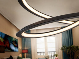 Luminosa Lighting Luminosa Looping Modern Designer Led Ring Swirl Pendant Light Matt Black, 1800Lm, 3000K - Uk Stock - thumbnail 3