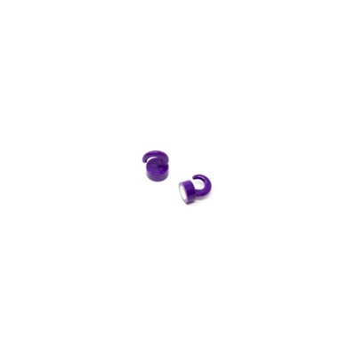 Purple Plastic Mini Magnetic Hooks For Fridge, Office, Whiteboard, Noticeboard, Filing Cabinet - 12mm Dia X 18mm Tall - Pack Of 2 - image 1
