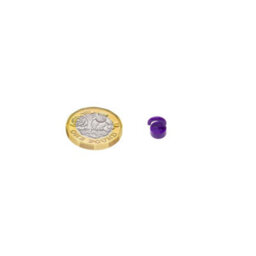 Purple Plastic Mini Magnetic Hooks For Fridge, Office, Whiteboard, Noticeboard, Filing Cabinet - 12mm Dia X 18mm Tall - Pack Of 2 - thumbnail 2