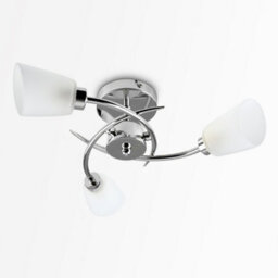 Valuelights Kavio 3 Way Polished Chrome Ceiling Light With Frosted Glass Shades - thumbnail 4
