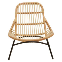 Orsina Wide Brown Natural Rattan Chair, Rattan Dining Chair For Outdoor, Rattan Patio Chair, Wood Reclined Chair - thumbnail 6