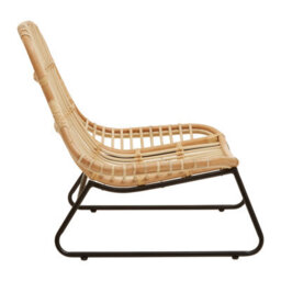 Orsina Wide Brown Natural Rattan Chair, Rattan Dining Chair For Outdoor, Rattan Patio Chair, Wood Reclined Chair - thumbnail 5