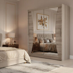 Westa Ix 150 Elegant Mirrored Sliding Truffle Wardrobe For Contemporary Interiors - thumbnail 2