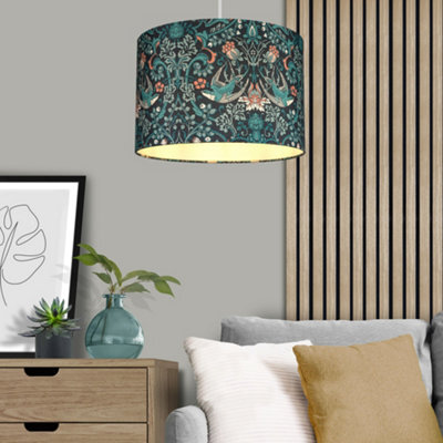 Multicoloured Damask Drum Lamp Shade (D)30Cm - image 1