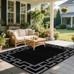 Aspire Homeware Luxury Large Rug, Non-Slip Plush Living Room Bedroom Area Carpet, Cosy Floor Rug Nico Black (L)170 X (W)120Cm