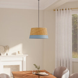 GoodHome Bellbird Blue Natural Round Lamp Shade (D)38Cm - thumbnail 1