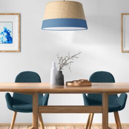 GoodHome Bellbird Blue Natural Round Lamp Shade (D)38Cm - thumbnail 8
