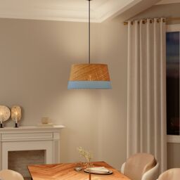 GoodHome Bellbird Blue Natural Round Lamp Shade (D)38Cm - thumbnail 2