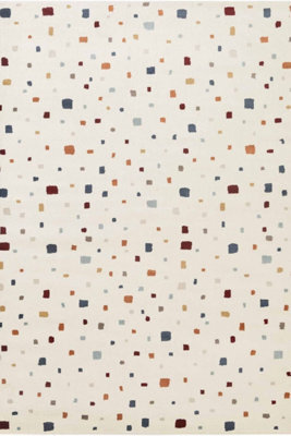 The Rugs Adventures Kids Rug Funny Squares Cream Multicolour Kids Bedroom Rug - image 1