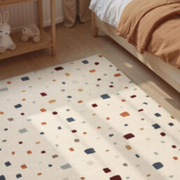 The Rugs Adventures Kids Rug Funny Squares Cream Multicolour Kids Bedroom Rug - thumbnail 2