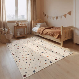 The Rugs Adventures Kids Rug Funny Squares Cream Multicolour Kids Bedroom Rug - thumbnail 3