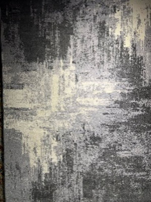 Obsidian Modern Low Pile Area Rug - Craft Abstract Design Grey 120Cm X 170Cm - image 1