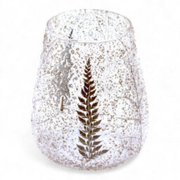 Serenityy Natural Floral Glass Large Bowl Candle Holder Pino 15X12Cm